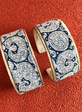 民族风蓝染蜡染手镯复古风