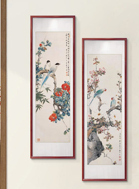 颜伯龙花鸟图新中式玄关入户挂画