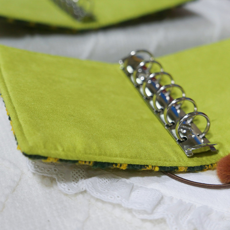 躲在耳里|限量毛呢活页|黄绿色系格纹小众精致氛围重工手帐本m5a7,淘宝优惠券,粉丝福利购,淘宝优惠卷