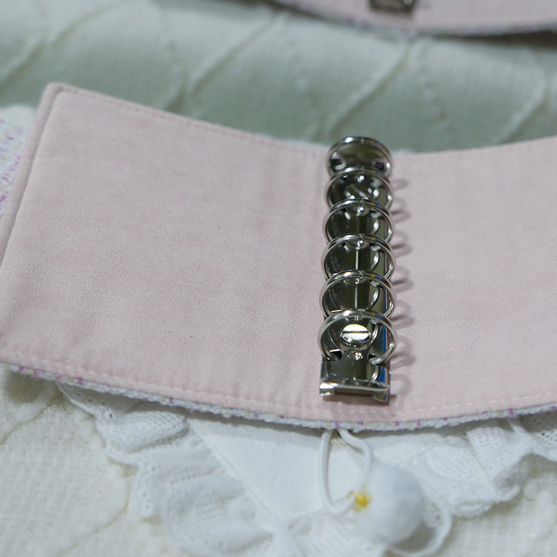 躲在耳里|限量毛呢活页|清新粉紫色条纹精致氛围重工手帐本m5a7,淘宝优惠券,粉丝福利购,淘宝优惠卷