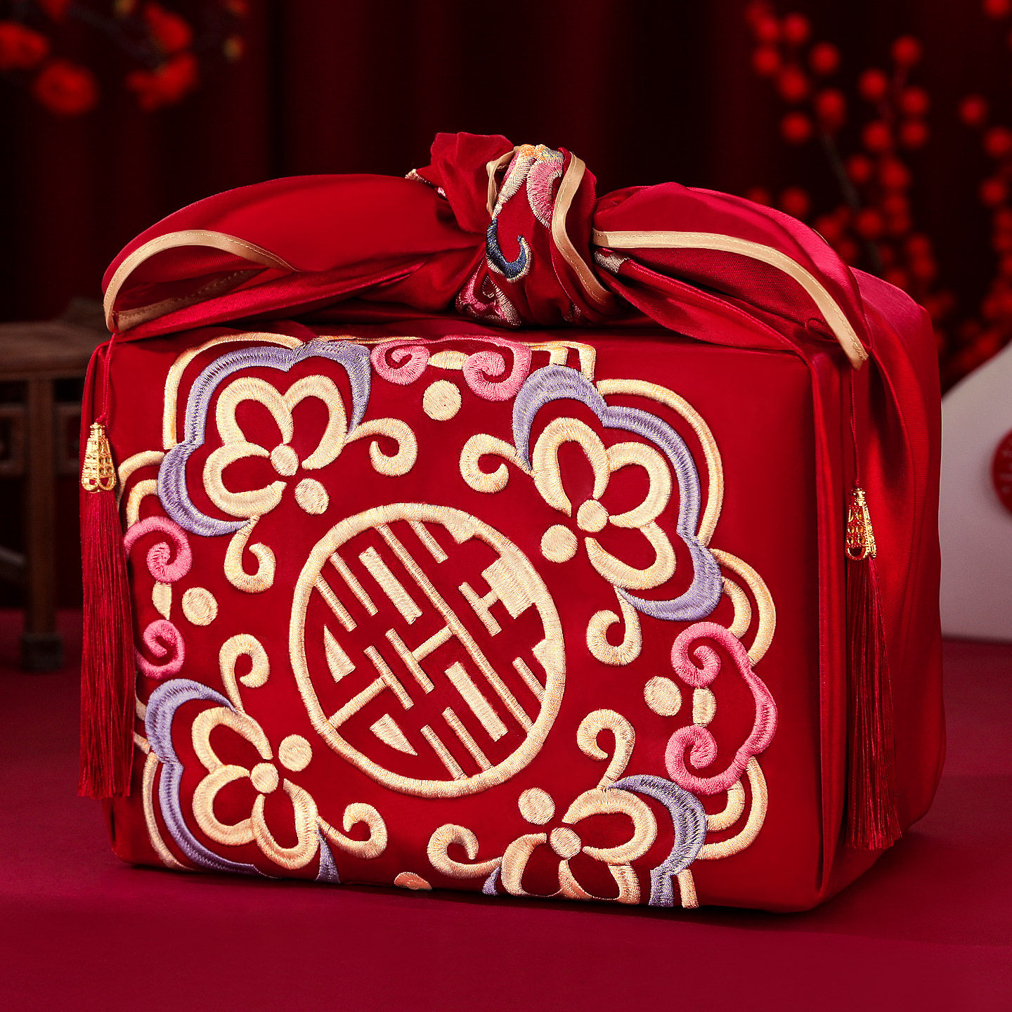 结婚包袱皮女方出嫁娘家陪嫁物品新娘嫁妆刺绣包袱布喜盆包裹布,淘宝优惠券,粉丝福利购,淘宝优惠卷