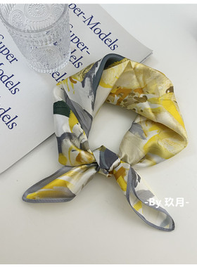 玖月花卉温柔丝巾发带