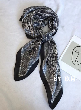 黑白腰花沙漠吸睛时髦ins方巾