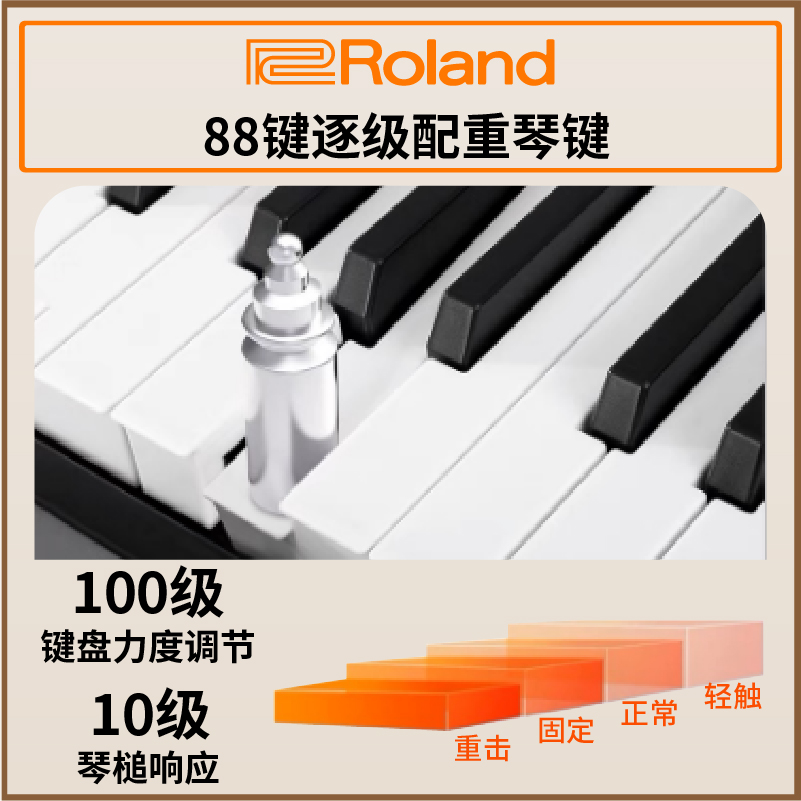 Roland罗兰电钢琴f701/rp701智能88键重锤专业初学者电钢家用立式 - 图2