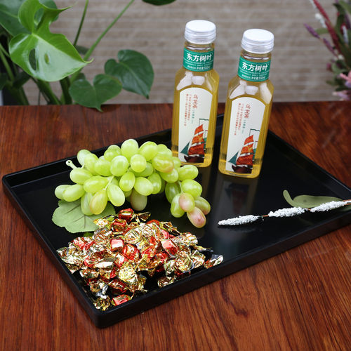 长方形托盘家用茶杯密胺塑料白色欧式酒店大号简约客厅商用收纳盘 - 图2