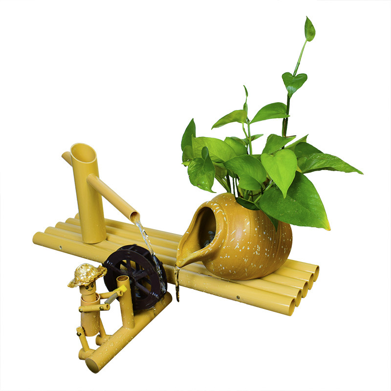 古法养鱼缸陶罐复古流水循环装饰流水摆件过滤器缺口倒花瓶陶瓷罐,淘宝优惠券,粉丝福利购,淘宝优惠卷