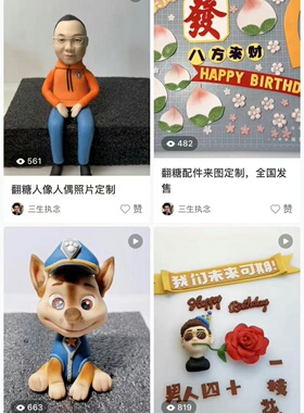 翻糖定制翻糖配件人偶插件来图定制