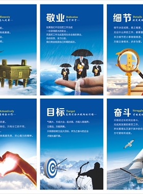 企业文化贴纸标牌标语挂画