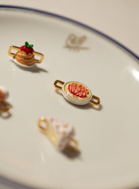 跨境热卖3D立体彩绘色彩DIY手链包链配件18K镀金新款饰品批发保色