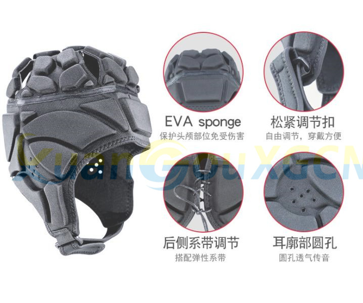 英美式儿童橄榄球头盔足球守门员棒球帽透气耐磨护头护具坦克帽 - 图0