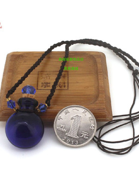 纯色扁款琉璃精油瓶装沙容器项链