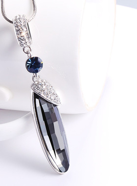 韩版水晶秋冬毛衣链项链