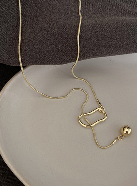 ins冷淡风圆珠抽拉式毛衣链