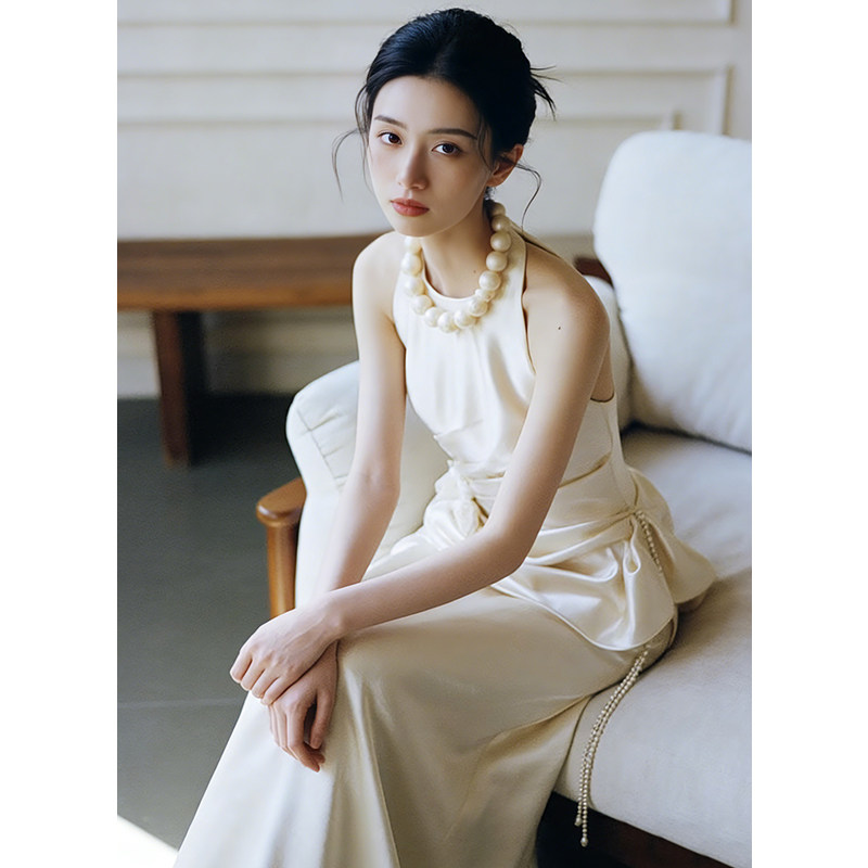 法式小众轻奢出门纱女高级感简约气质宴会晚装裙新娘订婚长裙礼服,淘宝优惠券,粉丝福利购,淘宝优惠卷