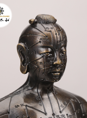 黄铜铜人模型49cm仿古穴位模型文化桌面装饰摆件