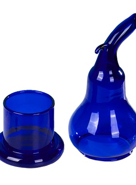 蓝色时间玻璃艺术收纳罐摆件