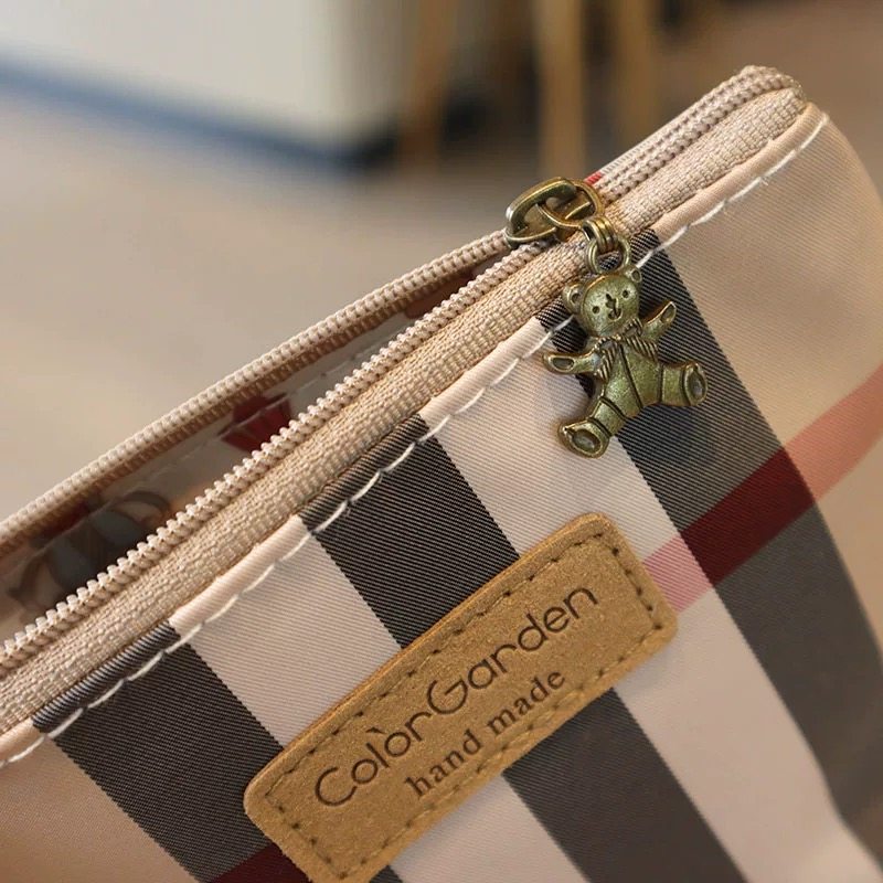 经典格纹防水牛津布零钱包大容量卫生巾收纳包卫生棉包小化妆包,淘宝优惠券,粉丝福利购,淘宝优惠卷