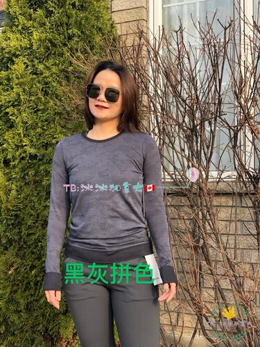 冰冰加拿大露露Swiftly Breathe Long Sleeve运动瑜伽速干长袖 - 图1