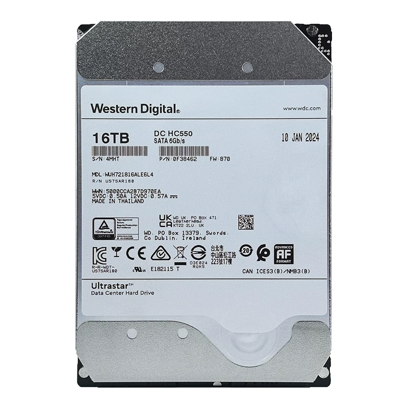 16TB/Западный Данные WUH721816ALE6L4 Сервер Радий 16Т Жесткий диск Enterprise HC550