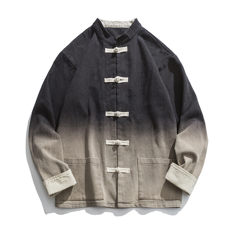 水洗渐变 无梦记中国风男春季复古盘扣情侣宽松立领唐装夹克外套,淘宝优惠券,粉丝福利购,淘宝优惠卷