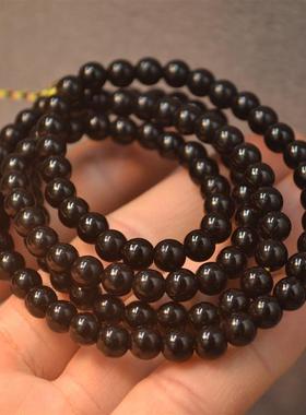新春工艺4/5/6mm圆珠黑椰蒂108颗男女饰品菩提子多圈手链手串
