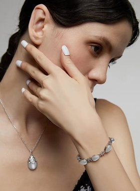 仲夏之晶仿猫眼石平安扣项链女