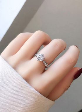 仲夏之晶仿真莫桑钻戒指女钻戒