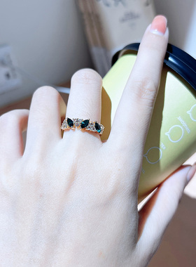 仲夏之晶高级感轻奢祖母绿戒指女