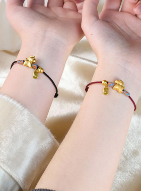 红色小马本命年手链2026马年红绳手链女编织转运珠新年手绳饰品