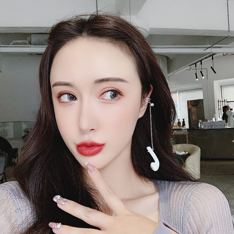 耳机防丢链女无线airpods2蓝牙防掉耳夹链子耳挂耳骨夹无耳洞耳环 - 图3