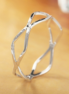 仲夏之晶几何镂空戒指女