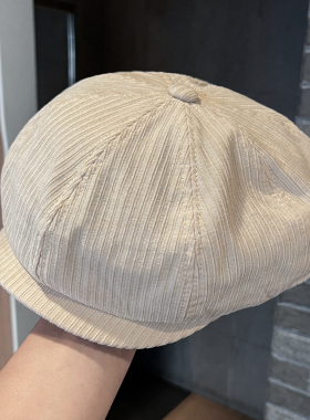 日系复古麂皮绒保暖八角贝雷帽