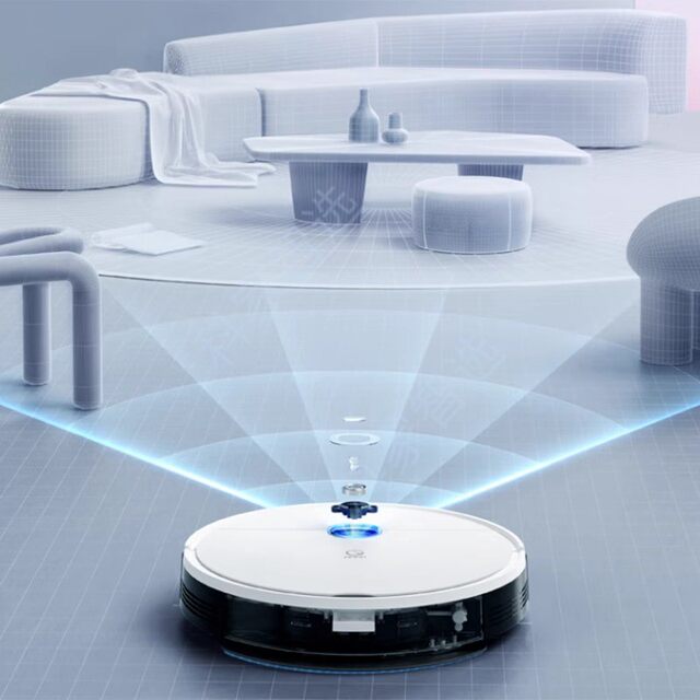 Ecovacs yeedi K8+ ຫຸ່ນຍົນເກັບຂີ້ຝຸ່ນອັດສະລິຍະອັດສະລິຍະແບບເຕັມສ່ວນ ກວາດ ແລະ ເຊັດເຄື່ອງດູດຝຸ່ນໃນຄົວເຮືອນແບບຄົບວົງຈອນ