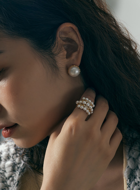 muer沐耳淡水珍珠戒指女个性小众