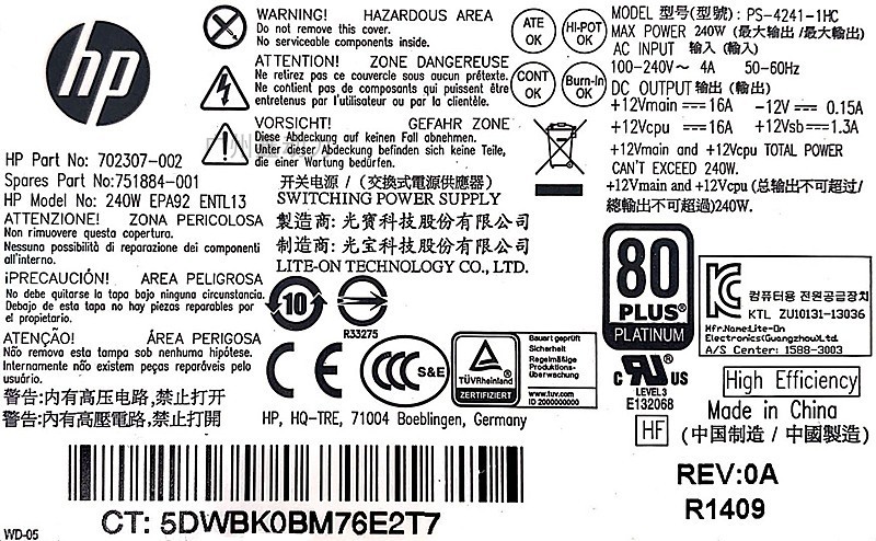 全新惠普D12-240P2A通用PCC002 PS-4241-2HF DPS-240AB-3 B小电源-图2