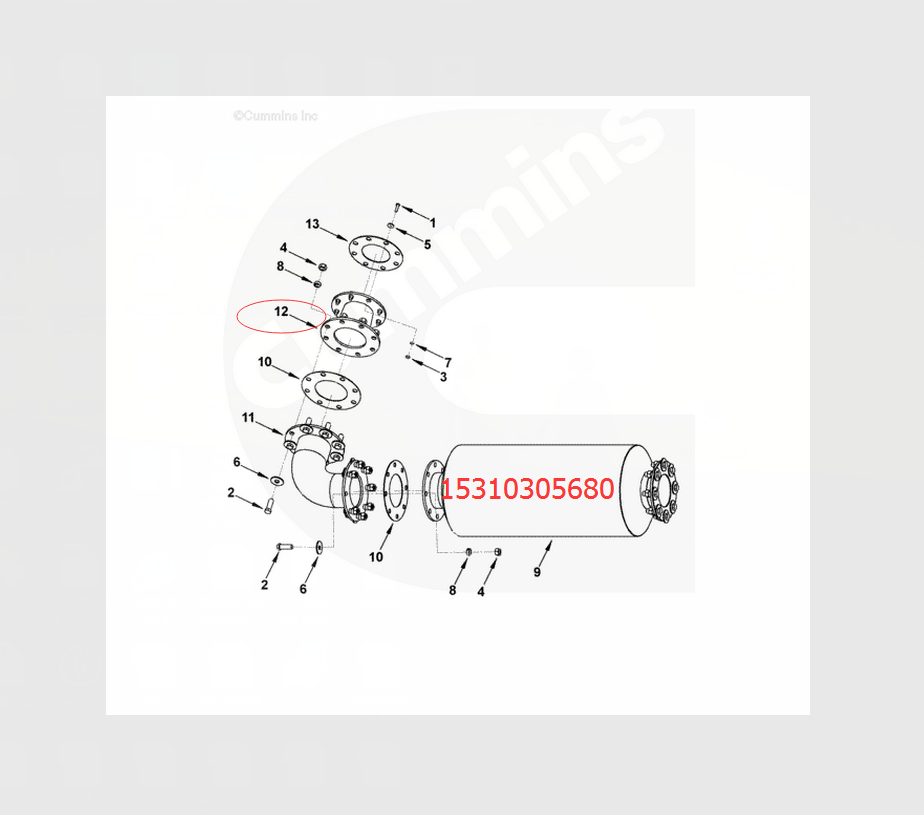 CUMMINS NTA855 kTA19 kTA38 M11消音器排气口锥度连接3418954-图3