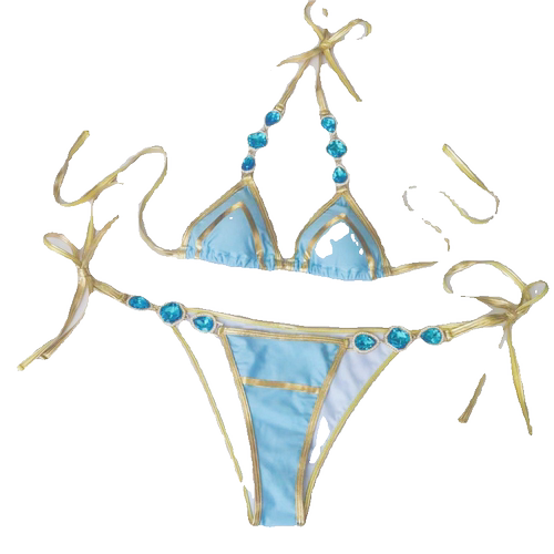 欧美女士性感金边钻石比基尼沙滩温泉分体泳装diamond bikini12 - 图3