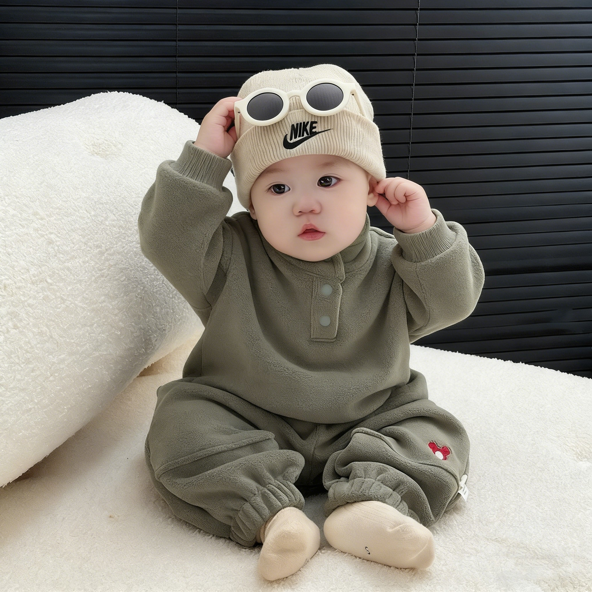 韩版男童冬季奥粒绒运动套装洋气宝宝休闲加厚卫衣裤子保暖两件套,淘宝优惠券,粉丝福利购,淘宝优惠卷