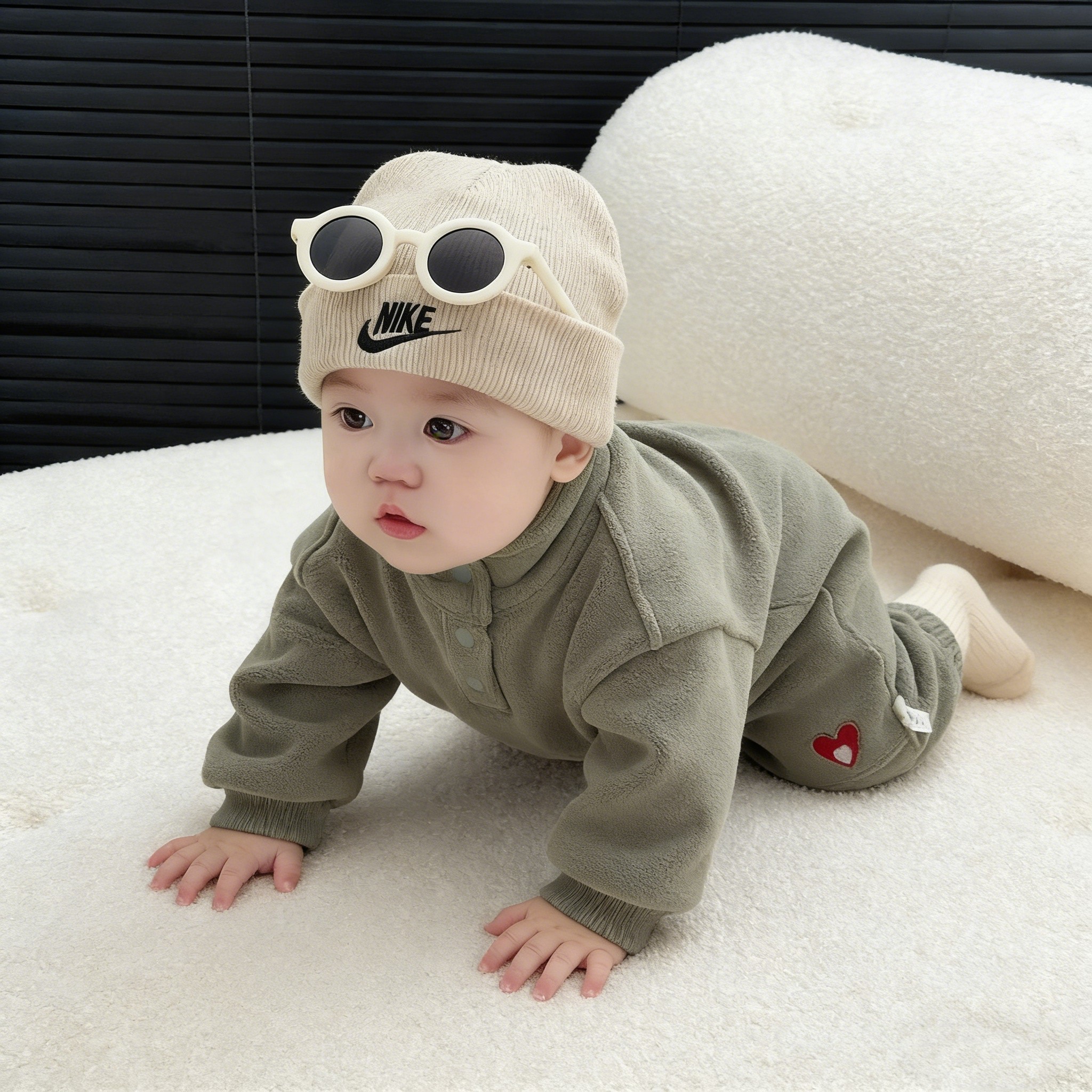 韩版男童冬季奥粒绒运动套装洋气宝宝休闲加厚卫衣裤子保暖两件套,淘宝优惠券,粉丝福利购,淘宝优惠卷