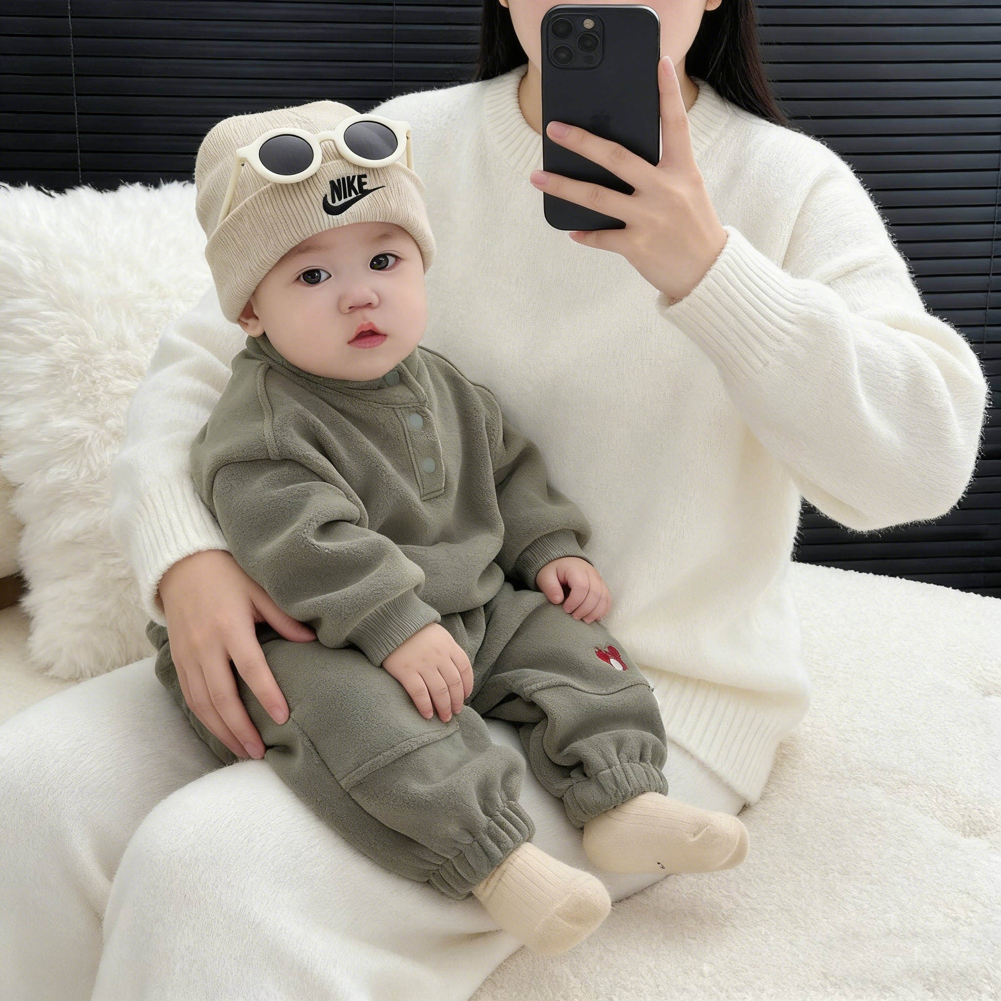 韩版男童冬季奥粒绒运动套装洋气宝宝休闲加厚卫衣裤子保暖两件套,淘宝优惠券,粉丝福利购,淘宝优惠卷