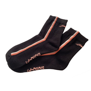 Li Ning badminton short-tube low-heeled mid-tube towel-soled thick socks AWSQ264 286 302 074 sports thin section