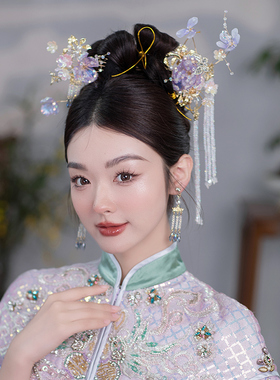 尹霞中式古风新娘秀禾发饰