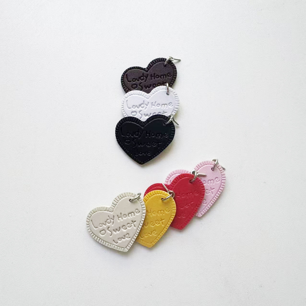 车挂材料彩色皮革爱心吊牌Zsiga泡泡玛特盲盒diy配件钥匙扣饰品 - 图1
