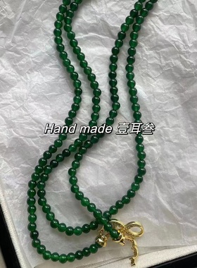 新中式复古菠菜绿项链