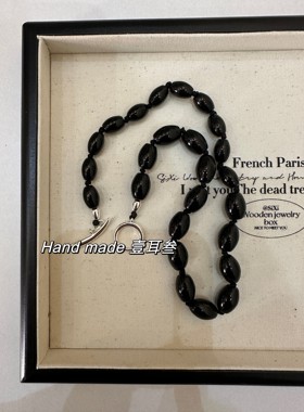 吾小历黑玛瑙椭圆串珠项链