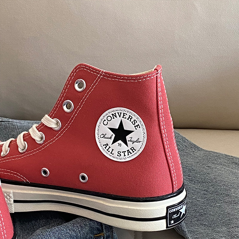 Converse匡威1970S三星标帆布鞋西瓜红色高帮休闲帆布鞋A05114C,淘宝优惠券,粉丝福利购,淘宝优惠卷