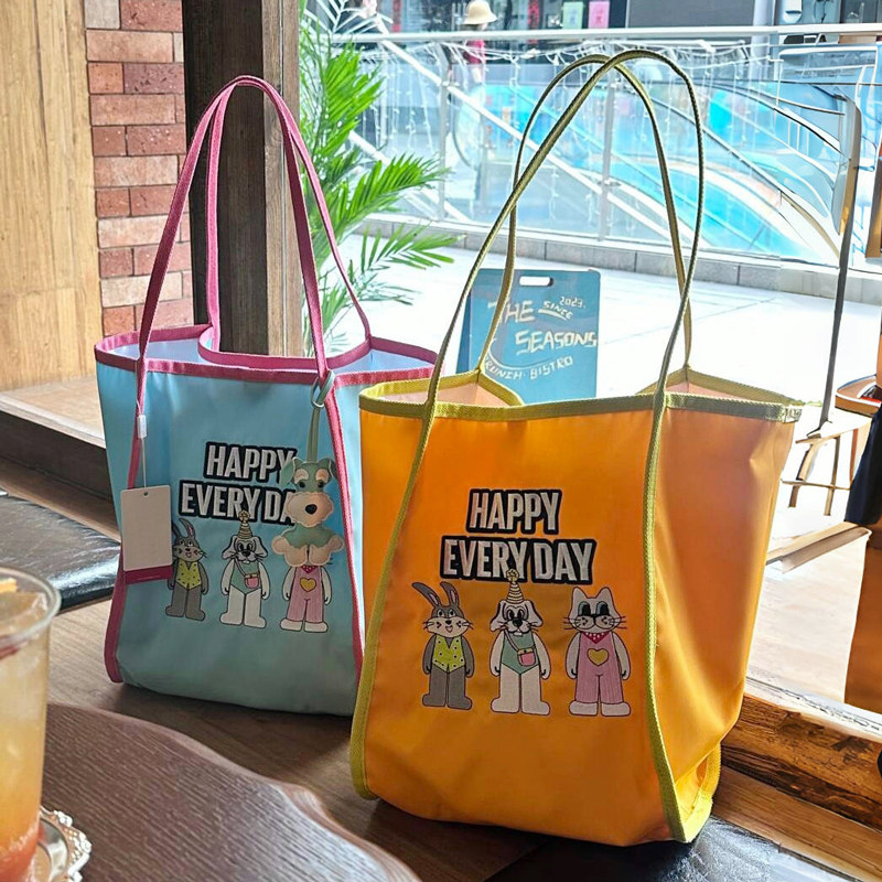 可爱卡通刺绣托特包女2025新款大学生上课单肩腋下包大容量购物袋,淘宝优惠券,粉丝福利购,淘宝优惠卷