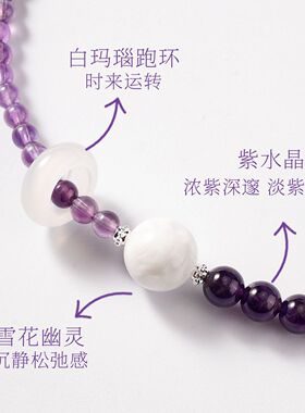 小红书热销蓝东陵水晶串珠手链女小众高级感玛瑙跑环水晶手串手饰