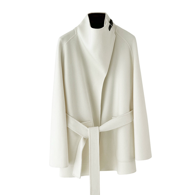 CHIIYEAR池也 白色双面羊绒大衣女短款2025秋新款高级感羊毛外套,淘宝优惠券,粉丝福利购,淘宝优惠卷