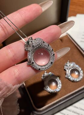 「小雪豹」天然水沫玉吊坠项链女款925银轻奢小众高级感送礼闺蜜